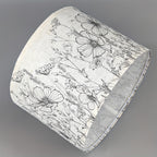 Abat-jour tambour à fleurs des champs dessinées, Ø 33 x H 25 cm