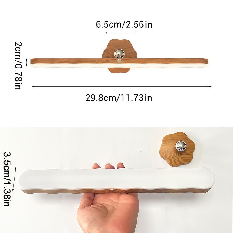 Applique murale LED noire rechargeable, barre aimantée orientable