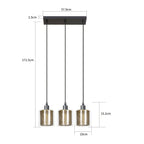 Suspension verre et grille dorée perforée, 1 ou 3 lumières E14