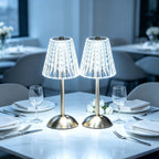 Lot de 2 lampes de table tactiles à abat-jour taillé transparent