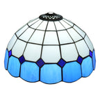 Verre de remplacement vitrail blanc à bordure bleue, Ø 30 cm