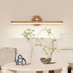 Applique murale LED barre rotative effet bois, tactile et sans fil