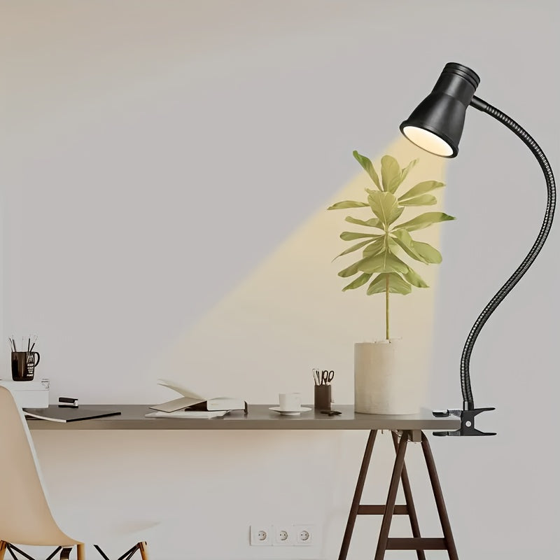 Lampe de bureau à pince noire à tête conique, col de 38,5 cm