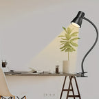Lampe de bureau à pince noire à tête conique, col de 38,5 cm