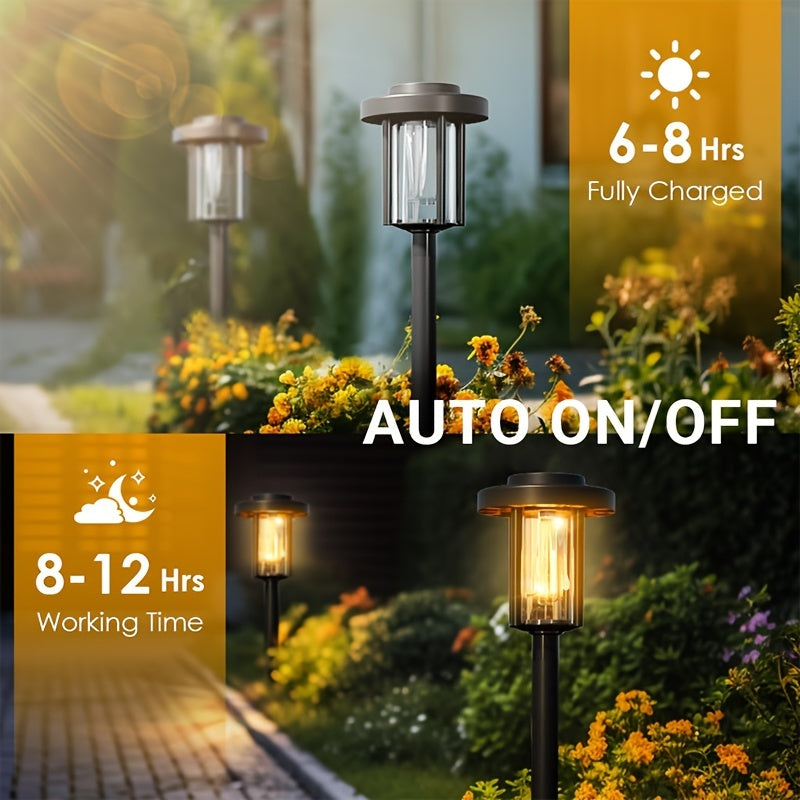 Lot de 6 lampes solaires de jardin rétro à filament, 59 cm