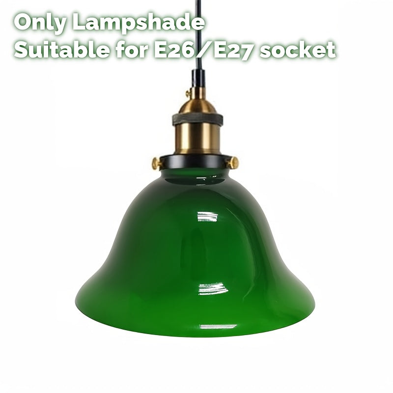 Verre cloche vert à intérieur blanc, Ø 18,5 cm, douille E27
