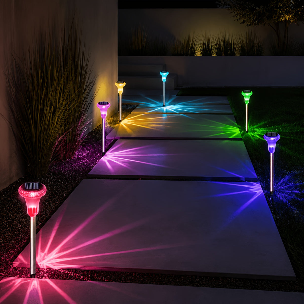 Lot de 12 lampes solaires de jardin à projection d'étoiles, IP44