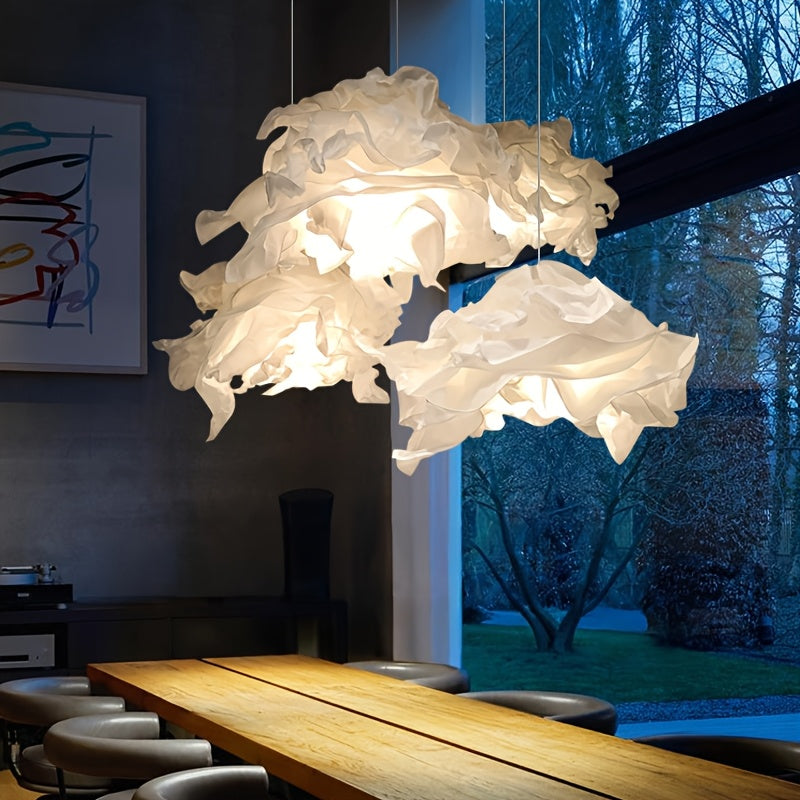 Abat-jour nuage en papier froissé, 3 tailles de 43 à 85 cm