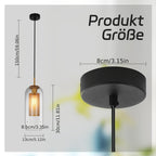 Suspension ovale en verre transparent à cœur doré, à l'unité