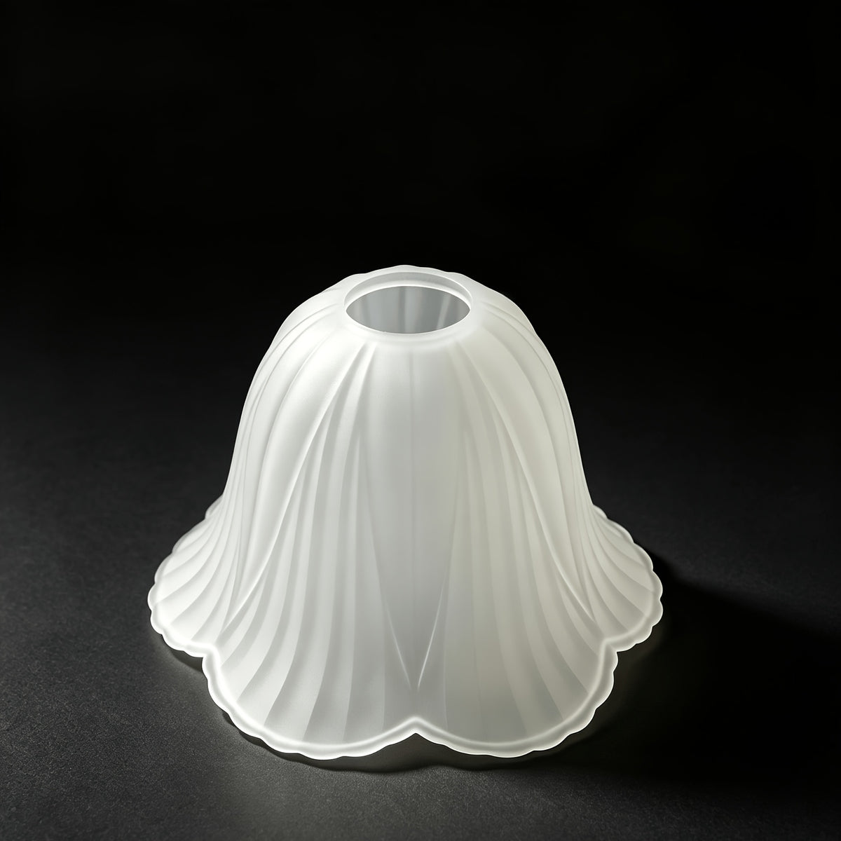 Verre de remplacement campanule en verre givré blanc, Ø 18 cm