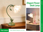 Lampe fleur à col flexible, corolle acrylique, vert ou rose, USB