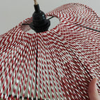 Abat-jour chapeau ondulé en cordelette rouge et blanche, Ø 40 cm
