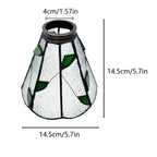 Verre de remplacement façon vitrail à feuilles vertes, Ø 14,5 cm