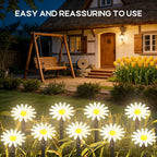Guirlande solaire marguerites blanches ou colorées, 10 modes