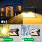 Applique solaire 185 LED blanc chaud à détecteur, IP65, lot de 2 ou 4