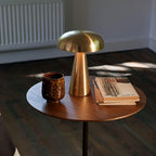 Lampe champignon sans fil en métal brossé, batterie 1800 mAh