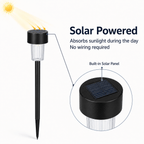 Lot de 24 balises solaires de jardin noires à 3 lumières, IP44