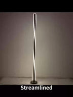 Lampadaire LED torsadé de 121 cm, ruban lumineux sur socle rond