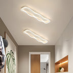 Plafonnier LED long en forme de vague, 60 cm, doré, blanc ou noir