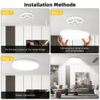Plafonnier LED rond ultra-fin Ø 40 cm, 48 W blanc froid, lot de 4
