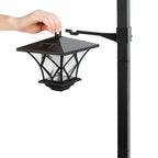 Lampadaire solaire lanterne sur mât, pose en tête ou en potence
