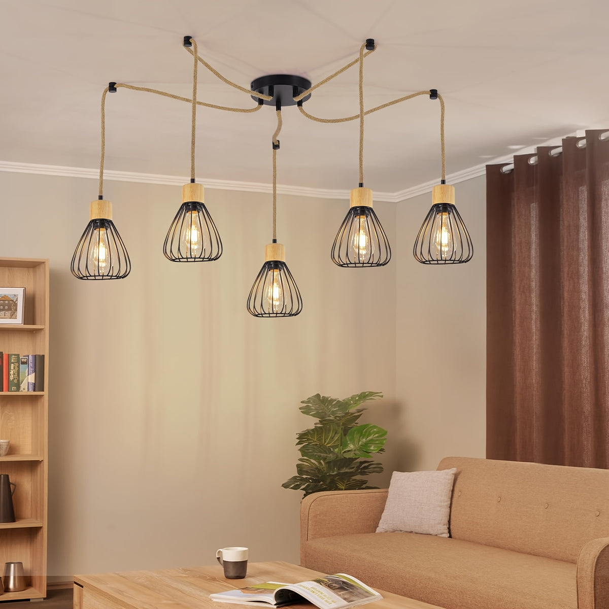 Un lustre bohème pour salon et table ronde
