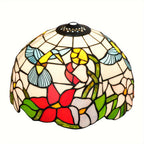Verre de remplacement en vitrail colibris et fleurs, Ø 30 cm