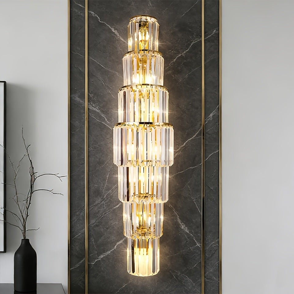 Applique cristal dorée en cinq hauteurs au choix