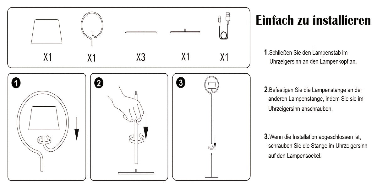 Lampadaire blanc sans fil à anneau, batterie 1800 mAh et solaire