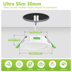 Spot LED encastrable 8 W lot de 5, Ø 100 mm, lumière réglable