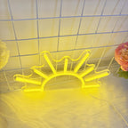 Néon LED lever de soleil jaune sur plaque acrylique, USB, 30 cm