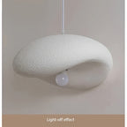 Abat-jour galet en polystyrène texturé blanc, 30 ou 40 cm
