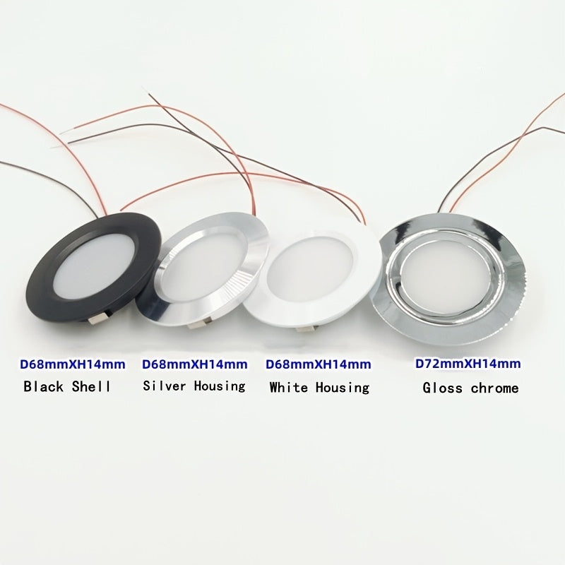Spot LED encastrable chromé extra-plat Ø 72 mm, 12 V ou 24 V
