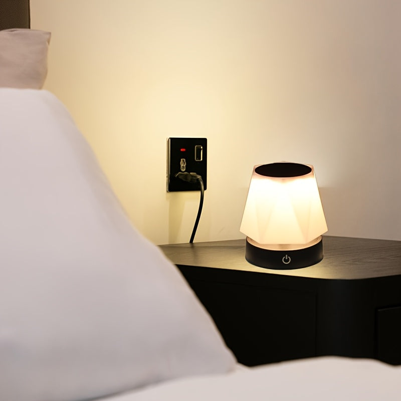 Lampe de bureau LED sans fil à tige télescopique, abat-jour hexagonal