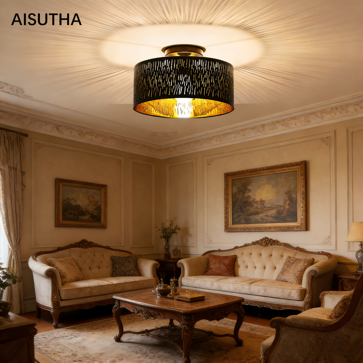L'ambiance d'un salon ou d'une chambre le soir