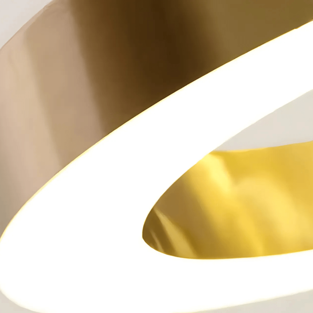 Suspension LED anneau doré lumineux, 33 W, trois teintes de blanc