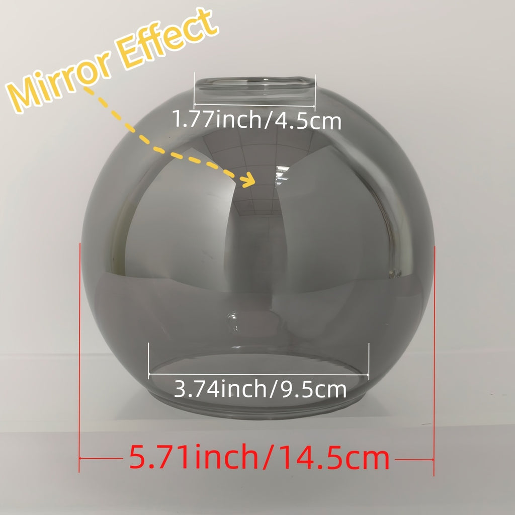 Globe de rechange en verre fumé gris, Ø 14,5 cm, col de 4,5 cm