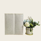 Lot de 2 abat-jour colonnes carrées en tissu aspect lin, H 24 cm
