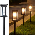 Lanterne solaire carrée à ampoule filament, lot de 2 ou 4, 55 cm