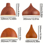 Abat-jour de suspension cloche effet bois, Ø 32 cm, deux teintes