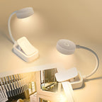 Mini lampe de lecture à pince blanche rechargeable, col de 13 cm