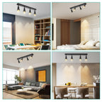 Spot de plafond 5 têtes orientables GU10, barre en métal noir
