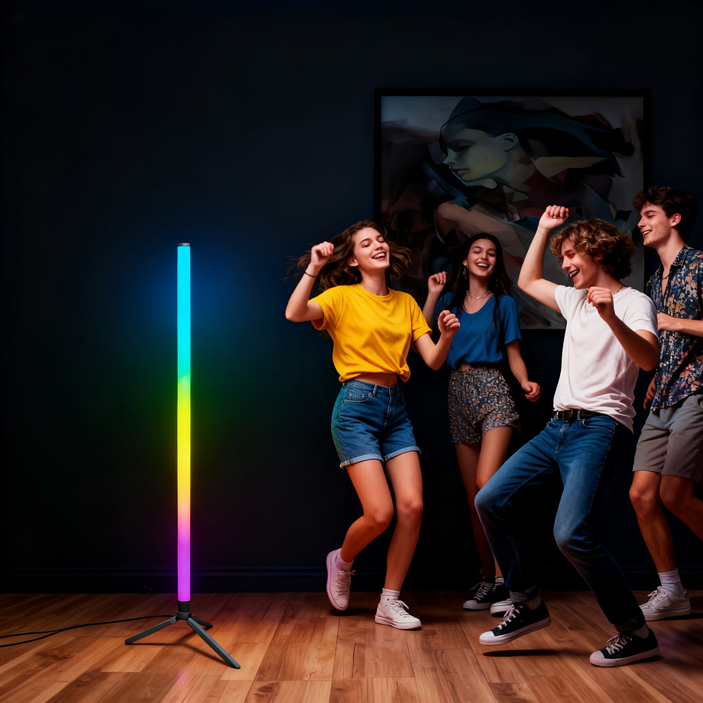 Lampadaire RGBIC à dégradé multicolore, 115 cm, seul ou par deux