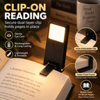 Lampe de lecture plate à pince, rechargeable USB-C, noire ou blanche