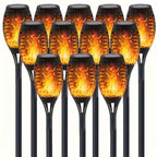 Torche solaire tiki à flamme et arabesques ajourées, 49,5 cm