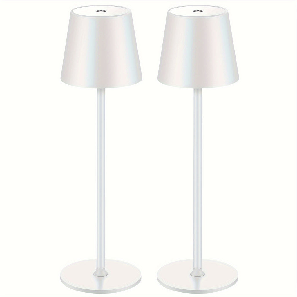 Lot de 2 lampes de table sans fil en aluminium, étanches IPX7