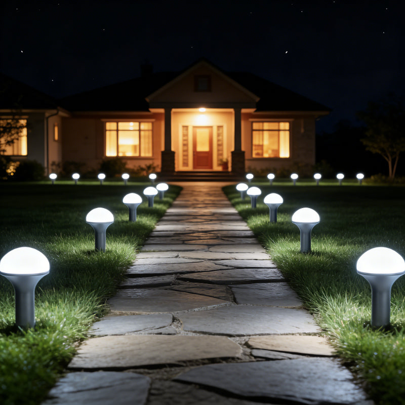 Guirlande solaire à piquets champignons, 11 ou 21 lumières IP44