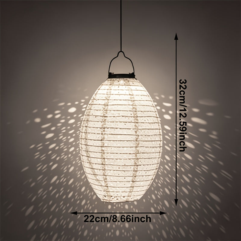 Suspension solaire en tissu blanc ajouré, lot de 4 lanternes, IP44