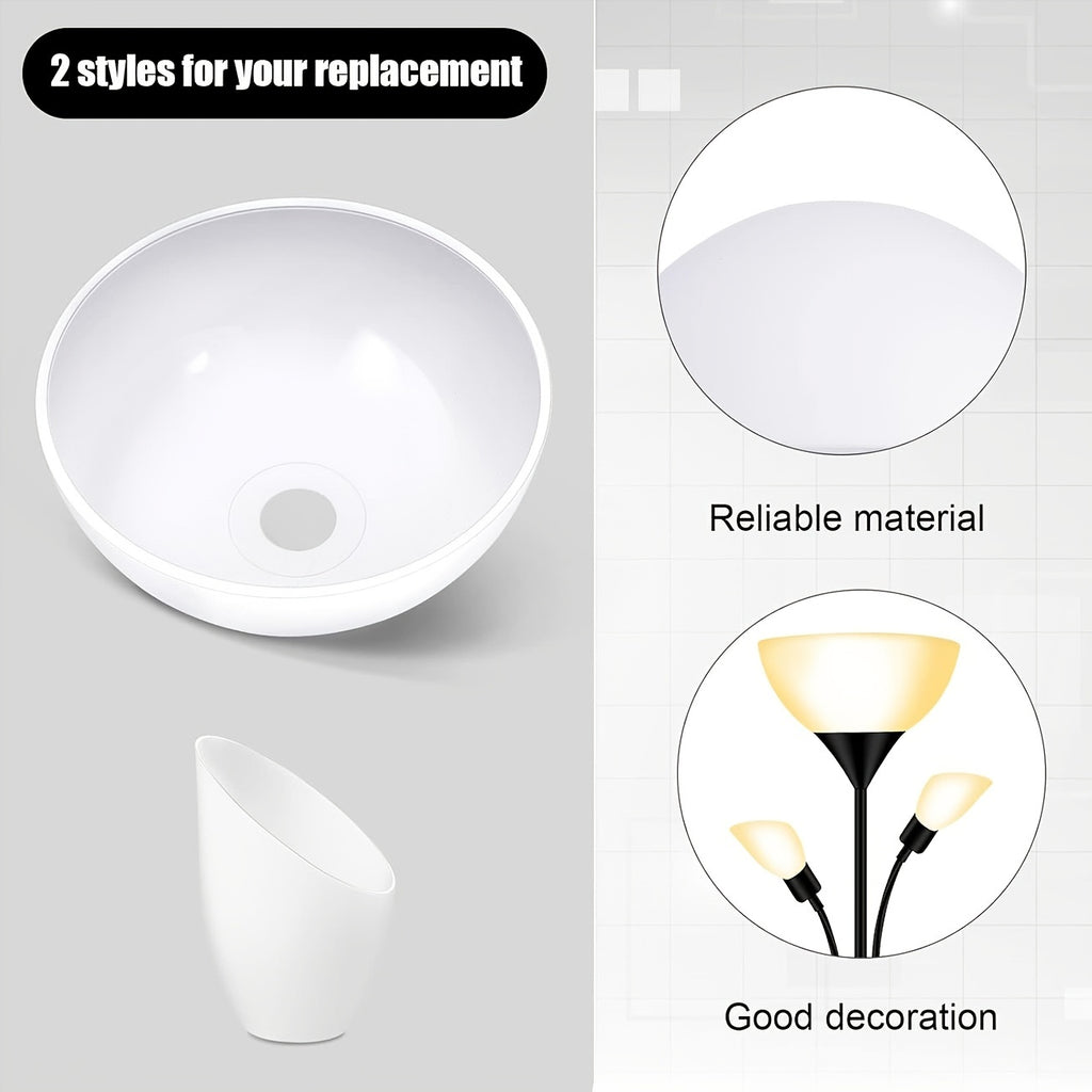 Lot de 4 abat-jour de rechange : 2 vasques Ø 25,5 cm et 2 tulipes
