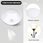 Lot de 4 abat-jour de rechange : 2 vasques Ø 25,5 cm et 2 tulipes